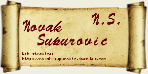 Novak Supurović vizit kartica